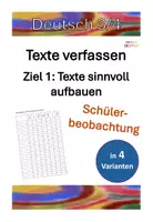 Vorschau - Lehrpläne/Lehrermaterial - Texte verfassen: Schülerbeobachtung zum Textaufbau - Deckblatt