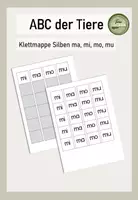 Vorschau - Arbeitsblätter - Klettmappe (TEACCH) zu den Silben mi, ma, mo, mu - Deckblatt
