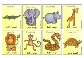 Vorschau - Bildkarten - Wortschatzspiel Let's swap - "Wild Animals" - Seite 3