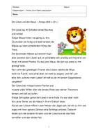 Vorschau - Klassenarbeiten - Klassenarbeit Fabel untersuchen 📚 Der Löwe und die Maus (Fragen zum Leseverständnis, Bausteine einer Fabel, Entscheidung begründen, Handlung reflektieren ,...) - Seite 1