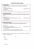 Vorschau - Arbeitsblätter - Rechnerische Aufgaben mechanische Arbeit Leistung - Deckblatt