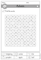 Vorschau - Arbeitsblätter - Autumn Fall Herbst Suchsel Wordsearch differenziert - Englisch - Seite 3