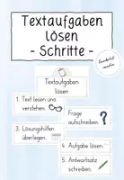 Vorschau - Poster - Schritte zum Lösen von Sach- und Textaufgaben (Merkplakate) - Deckblatt