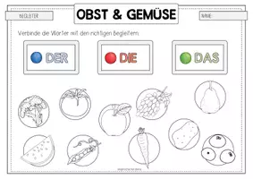 Vorschau - Arbeitsblätter - OBST UND GEMÜSE Artikelübung - Seite 2