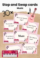 Aperçu - Feuilles d'exercices - Stop and Swap Cards - Conversation Cards - Music - musique - Page de couverture