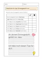 Vorschau - Arbeitsblätter - Sinnesgedicht Checkliste - Seite 1