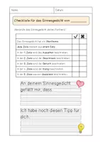 Vorschau - Arbeitsblätter - Sinnesgedicht Checkliste - Seite 2
