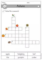 Vorschau - Arbeitsblätter - Autumn Fall Kreuzworträtsel crossword differenziert - Englisch - Seite 2