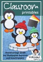 Vorschau - Arbeitsblätter - Pinguin basteln Bastelvorlage Meer Wasser Klimaschutz - Deckblatt