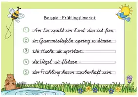 Vorschau - Arbeitsblätter - Limerick Schreibblätter (Thema Frühling) - Seite 1