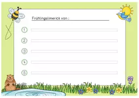 Vorschau - Arbeitsblätter - Limerick Schreibblätter (Thema Frühling) - Seite 2