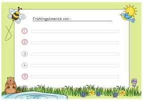 Vorschau - Arbeitsblätter - Limerick Schreibblätter (Thema Frühling) - Seite 3