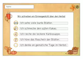 Vorschau - Arbeitsblätter - Sinngedicht Schreibblätter (Thema: Herbst) - Seite 1