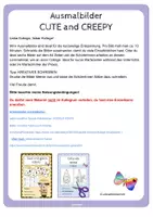 Vorschau - Mal- und Bastelvorlagen - Mini Ausmalbilder Nahrung cute and creepy - Seite 1