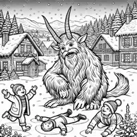 Vorschau - Mal- und Bastelvorlagen - Krampus Ausmalbilder (50 Malvorlagen) inkl. Stundenentwurf (PDF) - Seite 1