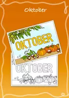 Vorschau - Mal- und Bastelvorlagen - Ausmalbild zum Thema Oktober - Deckblatt