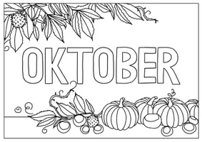 Vorschau - Mal- und Bastelvorlagen - Ausmalbild zum Thema Oktober - Seite 2