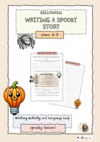 Vorschau - Arbeitsblätter - Writing a spooky Halloween Story + extra: Roll a Halloween story - Deckblatt