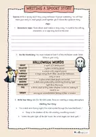 Vorschau - Arbeitsblätter - Writing a spooky Halloween Story + extra: Roll a Halloween story - Seite 1