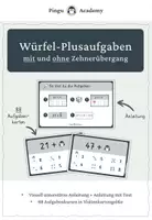 Vorschau - Stationenlernen - Würfelaufgaben mit und ohne Zehnerübergang - Deckblatt