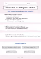 Vorschau - Arbeitsblätter - Klassenarbeit - Argumentation zum Thema “Soziale Netzwerke“ - Seite 3