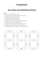 Vorschau - Arbeitsblätter - Escape Room: Der Aufbau der katholischen Kirche - Deckblatt