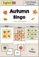 Vorschau - Spiele - Autumn Fall Herbst Bingo differenziert - Englisch - Deckblatt
