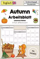 Vorschau - Arbeitsblätter - Autumn Fall Herbst Arbeitsblatt Leseverstehen differenziert - Englisch - Deckblatt