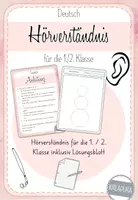 Vorschau - Arbeitsblätter - Hörverständnis - freebie - Deckblatt