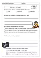 Vorschau - Arbeitsblätter - Quiz zum Piraten-Check (mit Lösung) - Deckblatt