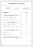 Vorschau - Arbeitsblätter - Stationenarbeit Grammatik mit Lösungsblättern - Deckblatt