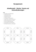 Vorschau - Arbeitsblätter - Escape Room: Arbeitsmarkt - Struktur, Trends und Herausforderungen - Deckblatt