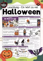Vorschau - Arbeitsblätter - Halloween - Leseübung - Ein Wort zu viel - Deckblatt