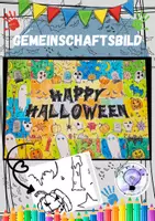 Vorschau - Mal- und Bastelvorlagen - Halloween Gemeinschaftsbild Kooperatives Poster - Deckblatt