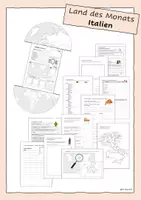 Vorschau - Unterrichtsreihen - Land des Monats - Italien - Wissenskartei und Arbeitsblätter - Deckblatt