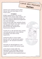 Vorschau - Unterrichtsreihen - Land des Monats - Italien - Wissenskartei und Arbeitsblätter - Seite 1