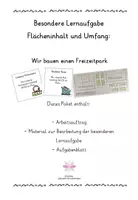 Vorschau - Arbeitsblätter - Besondere Lernaufgabe: Flächeninhalt Umfang - Deckblatt