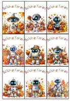 Vorschau - Bildkarten - Ferienkärtchen Grußkarten Roboterklasse Herbst #Klassentier - Seite 1