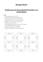 Vorschau - Arbeitsblätter - Escape Room: Ernährung und Gesundheit (Prävention von Krankheiten) - Deckblatt