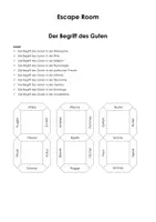 Vorschau - Arbeitsblätter - Escape Room: Der Begriff des Guten - Deckblatt
