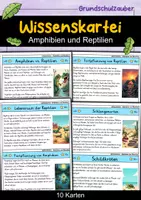 Vorschau - Bildkarten - Wissenskartei - Amphibien und Reptilien | Biologie - Deckblatt