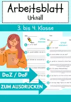 Vorschau - Arbeitsblätter - Urknall Arbeitsblatt DaZ 3. & 4.Klasse Grundschule Arbeitsblatt mit Lösungen - Deckblatt