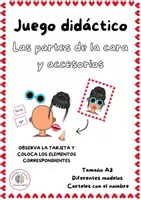Vista previa - Juegos / Gamificación - JUEGO DIDÁCTICO: LA PARTES DE LA CARA Y ACCESORIOS - Portada