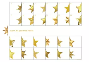 Vorschau - Arbeitsblätter - ✨ Sterne Puzzle & Arbeitsblatt gleiche Sterne Advent - Seite 1