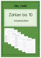 Vorschau - Arbeitsblätter - Zahlen bis 10 ABs DAZ / VKL - Deckblatt