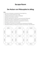 Vorschau - Arbeitsblätter - Escape Room: Der Nutzen von Philosophie im Alltag - Deckblatt