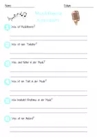 Vorschau - Arbeitsblätter - Musiktheorie Arbeitsblatt DaZ 3. & 4.Klasse Grundschule Arbeitsblatt mit Lösungen - Seite 1