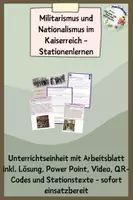 Vorschau - Stundenentwürfe - Kaiserreich - Militarismus und Nationalismus Stationenlernen - Deckblatt
