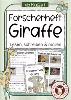 Vorschau - Arbeitsblätter - Giraffe Forscherheft – Sachunterricht Grundschule (Tiere Afrikas Klasse 1/2) - Deckblatt