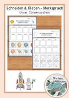 Vorschau - Arbeitsblätter - Schneiden & Kleben Merkspruch - Unser Sonnensystem (Planeten) - Deckblatt